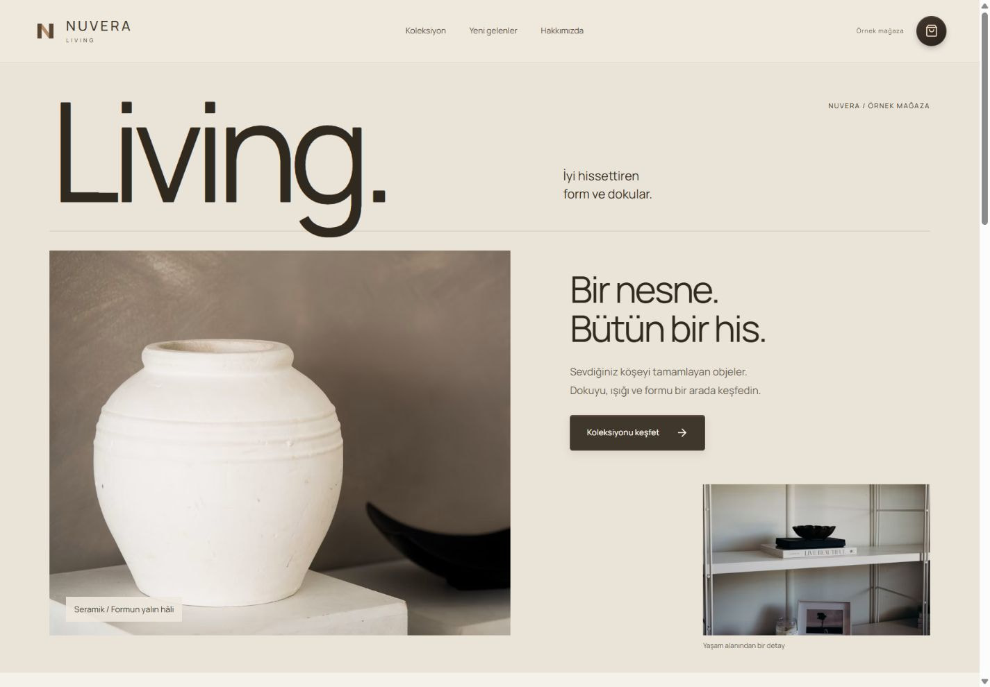 Nuvera Living web tasarımı